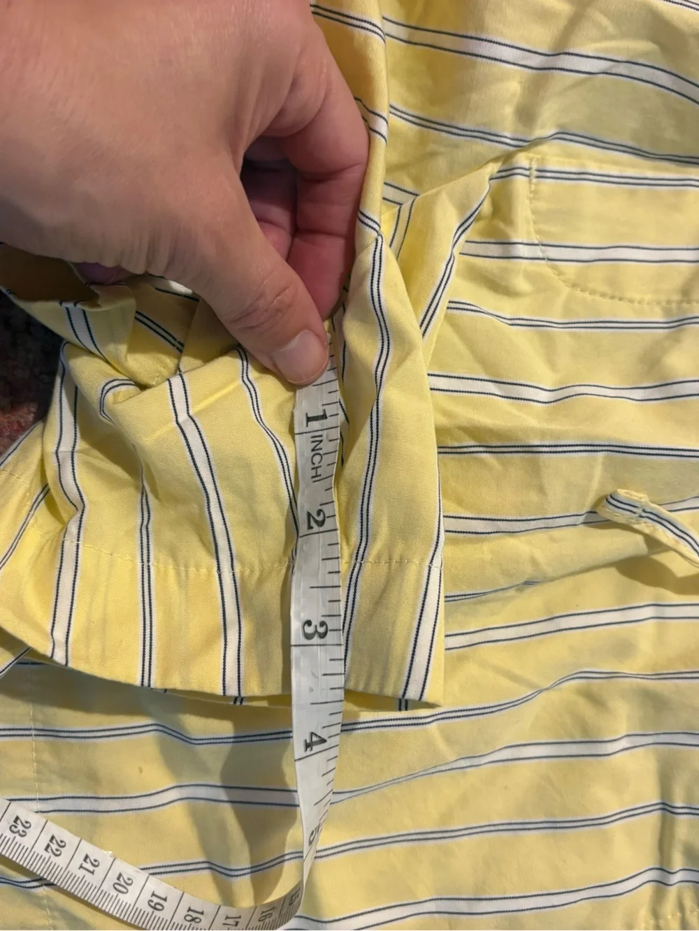GAP Yellow Striped big shirt and poplin shorts set